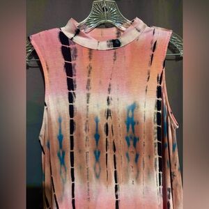XL Pink Tye Dye Dress with mock neck line